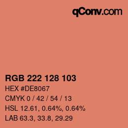 Color code: RGB 222 128 103 | qconv.com