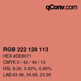 Color code: RGB 222 128 113 | qconv.com