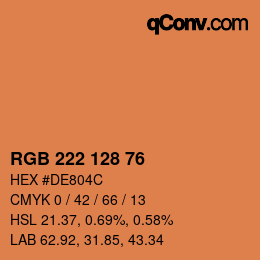 カラーコード: RGB 222 128 76 | qconv.com