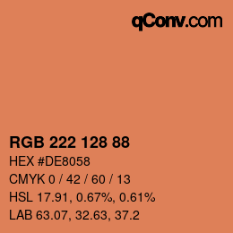 Color code: RGB 222 128 88 | qconv.com
