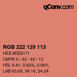 Color code: RGB 222 129 113 | qconv.com