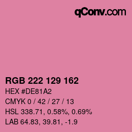 Color code: RGB 222 129 162 | qconv.com