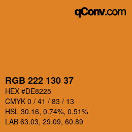 Color code: RGB 222 130 37 | qconv.com
