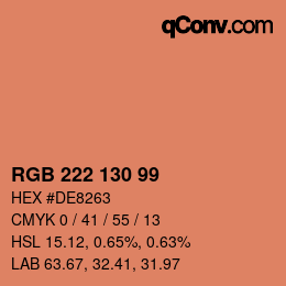 Farbcode: RGB 222 130 99 | qconv.com