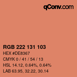 Color code: RGB 222 131 103 | qconv.com