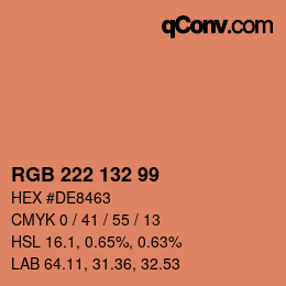 Farbcode: RGB 222 132 99 | qconv.com