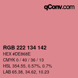 Color code: RGB 222 134 142 | qconv.com