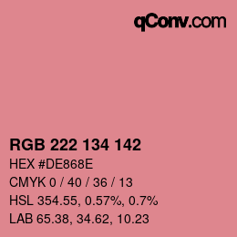 カラーコード: RGB 222 134 142 | qconv.com