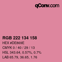 Color code: RGB 222 134 158 | qconv.com