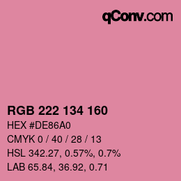 Color code: RGB 222 134 160 | qconv.com