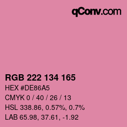 Color code: RGB 222 134 165 | qconv.com