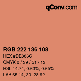 Color code: RGB 222 136 108 | qconv.com