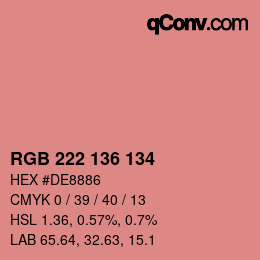 Color code: RGB 222 136 134 | qconv.com