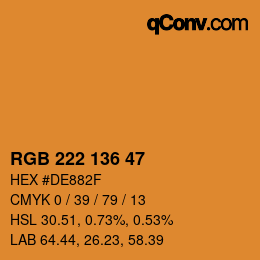 Color code: RGB 222 136 47 | qconv.com