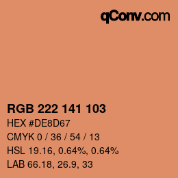 Color code: RGB 222 141 103 | qconv.com