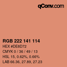 Color code: RGB 222 141 114 | qconv.com