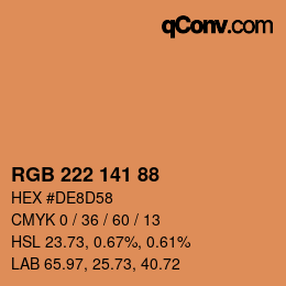 Color code: RGB 222 141 88 | qconv.com