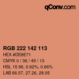 Color code: RGB 222 142 113 | qconv.com