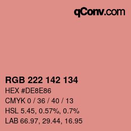 Color code: RGB 222 142 134 | qconv.com