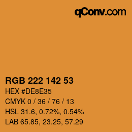 Color code: RGB 222 142 53 | qconv.com