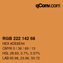 Color code: RGB 222 142 68 | qconv.com
