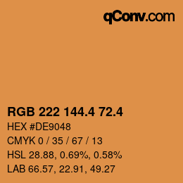 カラーコード: RGB 222 144.4 72.4 | qconv.com