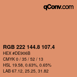 カラーコード: RGB 222 144.8 107.4 | qconv.com