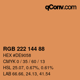 カラーコード: RGB 222 144 88 | qconv.com