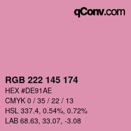 Color code: RGB 222 145 174 | qconv.com