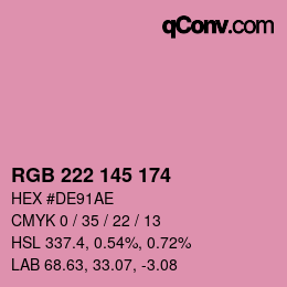 Color code: RGB 222 145 174 | qconv.com