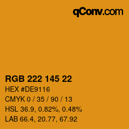 Color code: RGB 222 145 22 | qconv.com