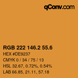 カラーコード: RGB 222 146.2 55.6 | qconv.com