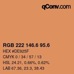 カラーコード: RGB 222 146.6 95.6 | qconv.com