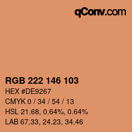 Color code: RGB 222 146 103 | qconv.com