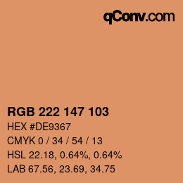 Color code: RGB 222 147 103 | qconv.com