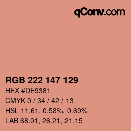 Farbcode: RGB 222 147 129 | qconv.com