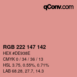 Color code: RGB 222 147 142 | qconv.com