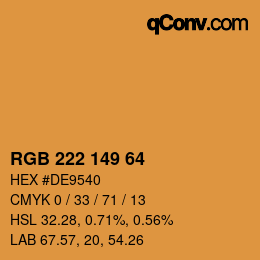 Farbcode: RGB 222 149 64 | qconv.com