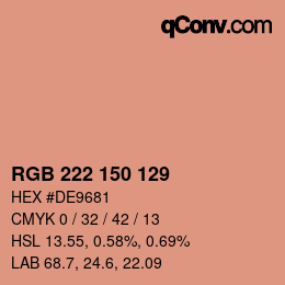 カラーコード: RGB 222 150 129 | qconv.com