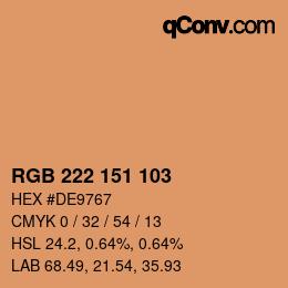 Color code: RGB 222 151 103 | qconv.com