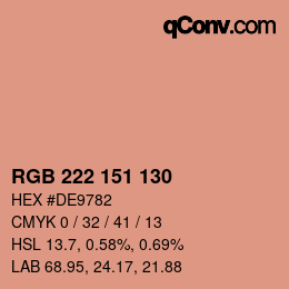 Color code: RGB 222 151 130 | qconv.com