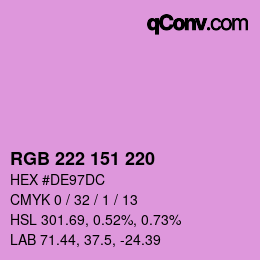 Color code: RGB 222 151 220 | qconv.com