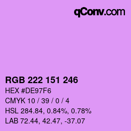 Color code: RGB 222 151 246 | qconv.com