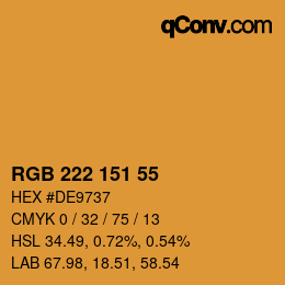 Color code: RGB 222 151 55 | qconv.com