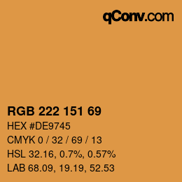 Color code: RGB 222 151 69 | qconv.com