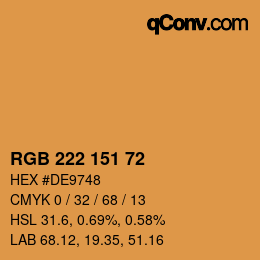 Color code: RGB 222 151 72 | qconv.com
