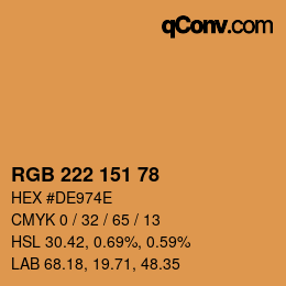 Color code: RGB 222 151 78 | qconv.com