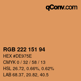 Color code: RGB 222 151 94 | qconv.com