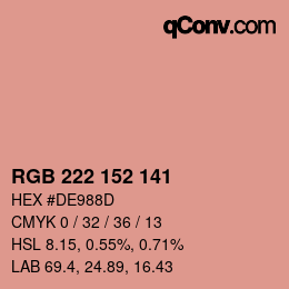 Color code: RGB 222 152 141 | qconv.com