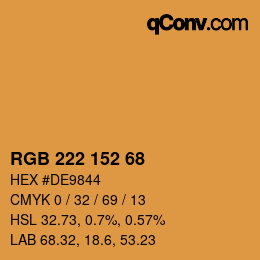 Color code: RGB 222 152 68 | qconv.com